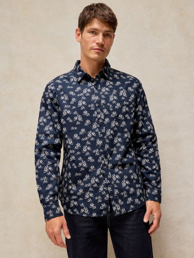 Tumši zils - White Stuff Finsbury Print Shirt - Attēls 1 no 6