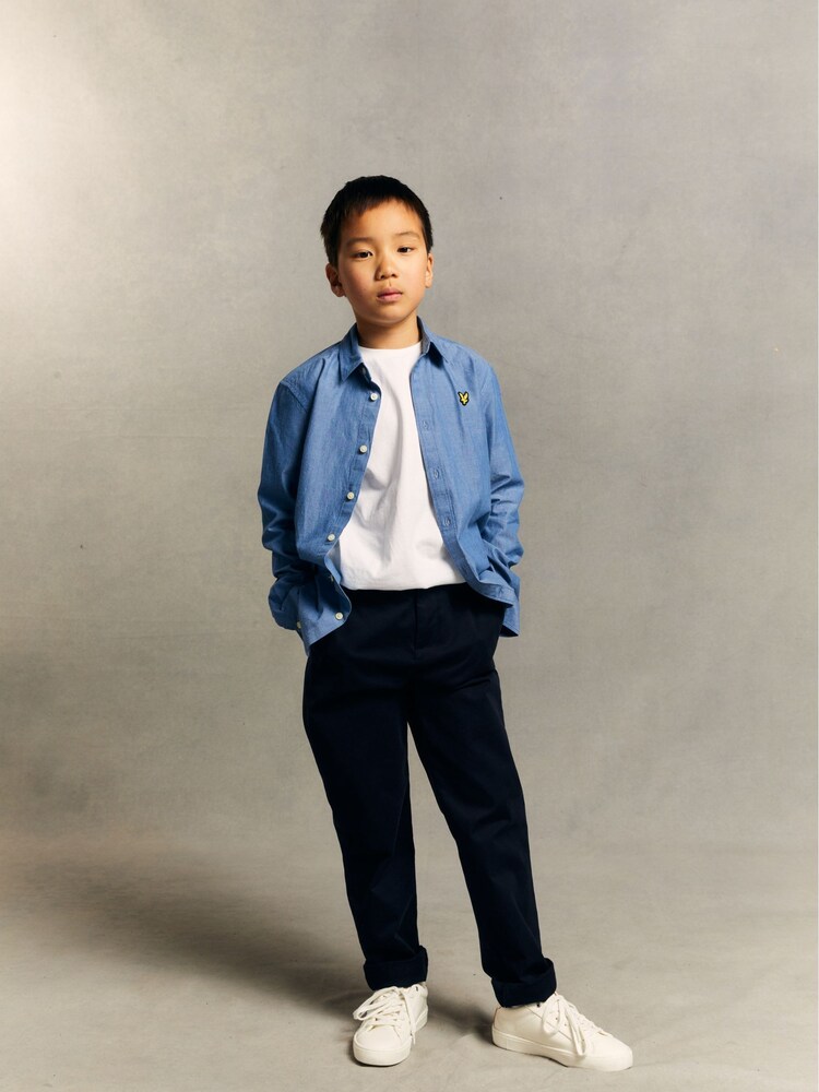 Lyle & Scott Navy Blue Boys Chino Trousers - Image 1 of 3