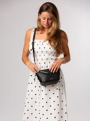 Pure Luxuries London Black 'Solene' Leather Cross Body Bag - Image 2 of 6