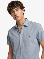 Superdry Blue Riviera Short Sleeve Linen Shirt - Image 3 of 7