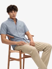 Superdry Blue Riviera Short Sleeve Linen Shirt - Image 4 of 7