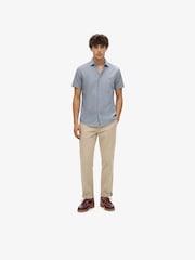 Superdry Blue Riviera Short Sleeve Linen Shirt - Image 5 of 7