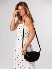 Pure Luxuries London Black 'Harper' Suede Cross Body Bag - Image 3 of 8