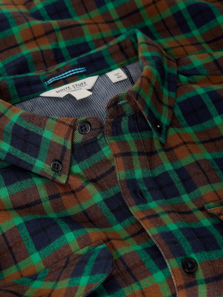 White Stuff Blue Heywood Check Shirt - Image 6 of 6
