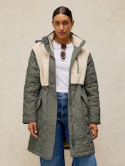 White Stuff Alina Multiway Borg Puffer Coat - صورة 1 من 6