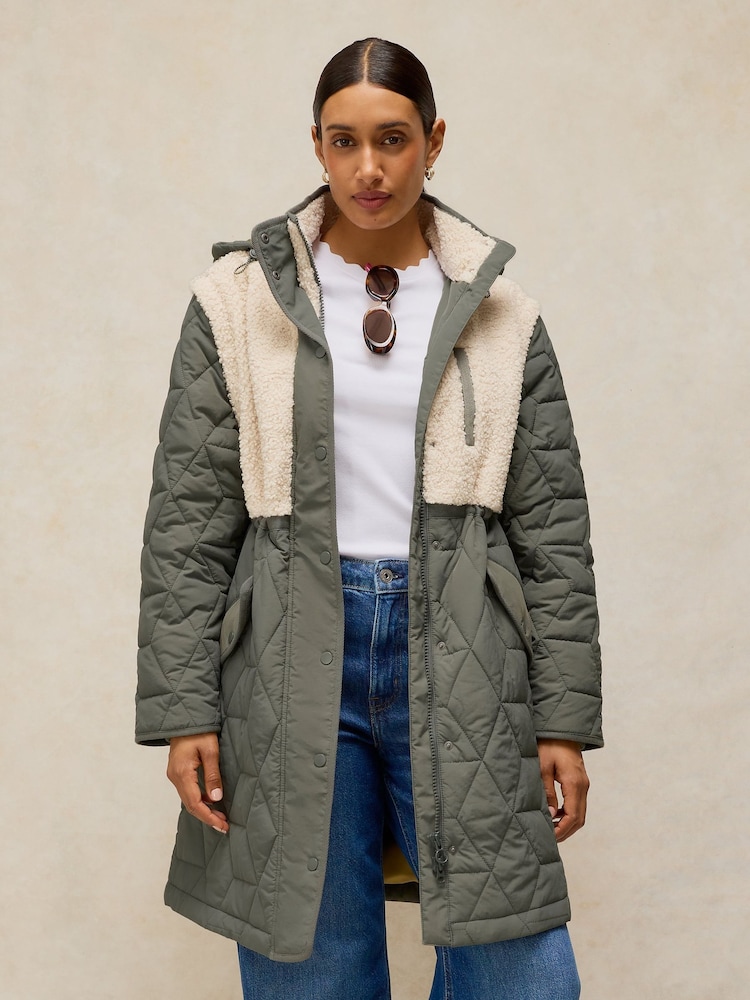 White Stuff Alina Multiway Borg Puffer Coat - صورة 1 من 6 White Stuff Alina Multiway Borg Puffer Coat - صورة 1 من 6