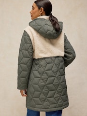 White Stuff Alina Multiway Borg Puffer Coat - صورة 2 من 6