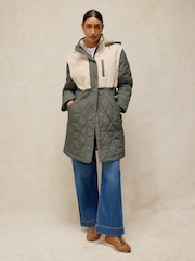 White Stuff Alina Multiway Borg Puffer Coat - صورة 3 من 6