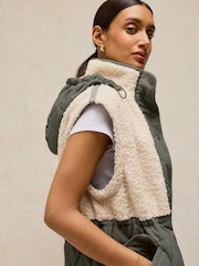 White Stuff Alina Multiway Borg Puffer Coat - صورة 4 من 6