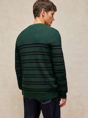 Жасыл - White Stuff Attadale Stripe Henley Jumper - 6суретінің 3 суреті