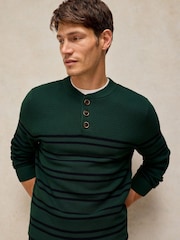 Жасыл - White Stuff Attadale Stripe Henley Jumper - 6суретінің 4 суреті
