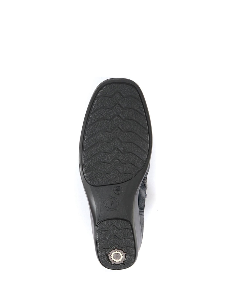 Pavers Blue Ladies Dual Zip Leather Ankle Boots - Image 5 of 5
