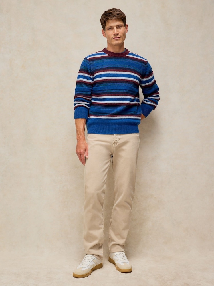 White Stuff Blue Milton Stripe Crew Neck Jumper - Image 1 of 6 White Stuff Blue Milton Stripe Crew Neck Jumper - Image 1 of 6