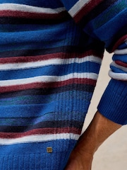 White Stuff Blue Milton Stripe Crew Neck Jumper - Image 2 of 6