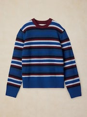 White Stuff Blue Milton Stripe Crew Neck Jumper - Image 5 of 6