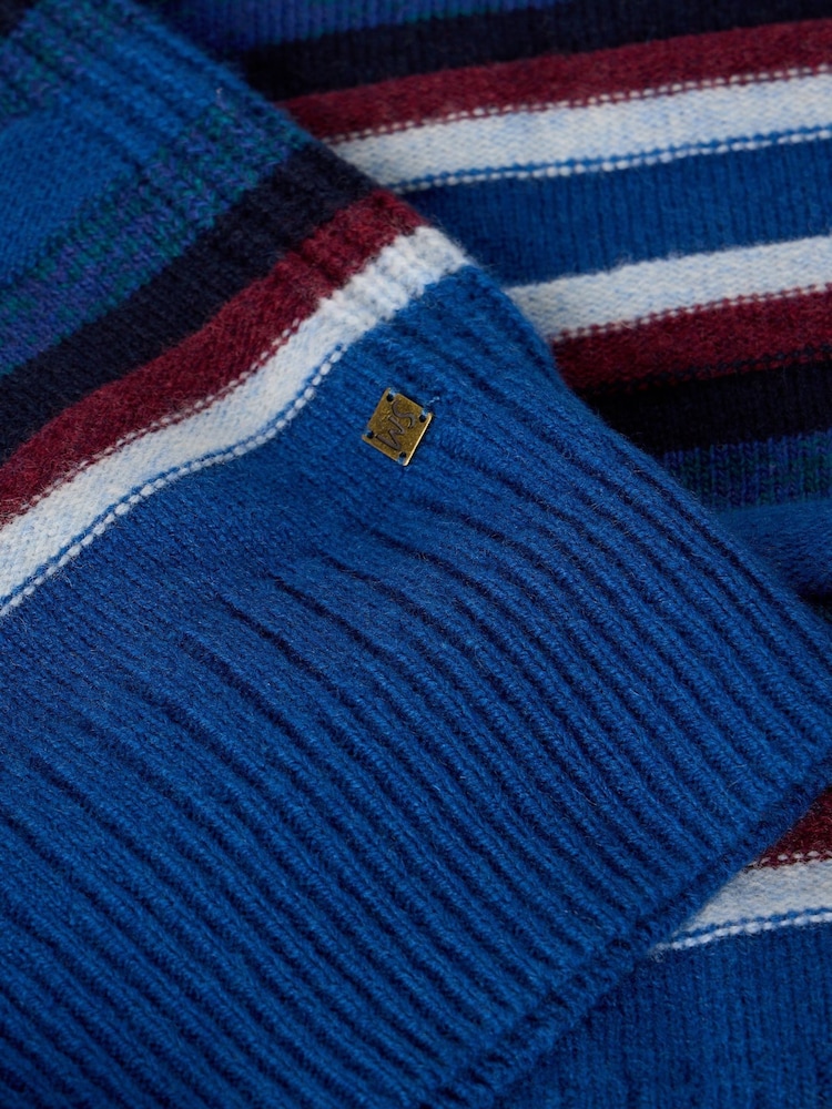 White Stuff Blue Milton Stripe Crew Neck Jumper - Image 6 of 6 White Stuff Blue Milton Stripe Crew Neck Jumper - Image 6 of 6