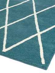 Asiatic Rugs Teal Blue Albany Diamond Wool Rug - Image 2 of 5