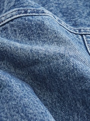 Mid Blue Cropped Sleeveless Denim Jacket Waistcoat - Image 7 of 7