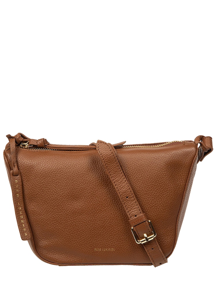 Pure Luxuries London Tan Brown 'Solene' Leather Cross Body Bag - Image 2 of 5 Pure Luxuries London Tan Brown 'Solene' Leather Cross Body Bag - Image 2 of 5