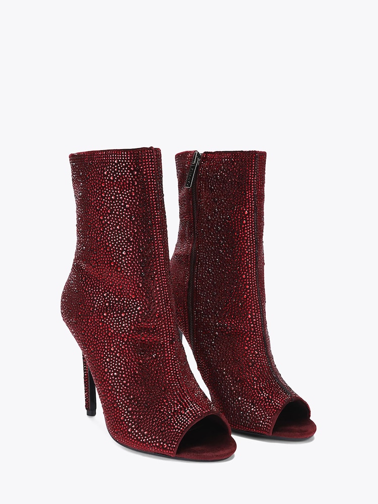 Κόκκινο - Carvela Candia Embellished Heeled Ankle Boots - Εικόνα 2 από 4
