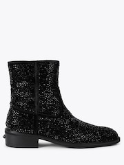 Kurt Geiger London Black Palmer Embellished Western Ankle Boots - Image 1 of 4