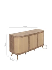 Birlea Oak Effect Noah 3 Door Sideboard - Image 6 of 6