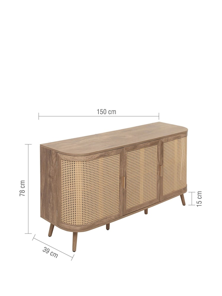 Birlea Oak Effect Noah 3 Door Sideboard - Image 6 of 6 Birlea Oak Effect Noah 3 Door Sideboard - Image 6 of 6