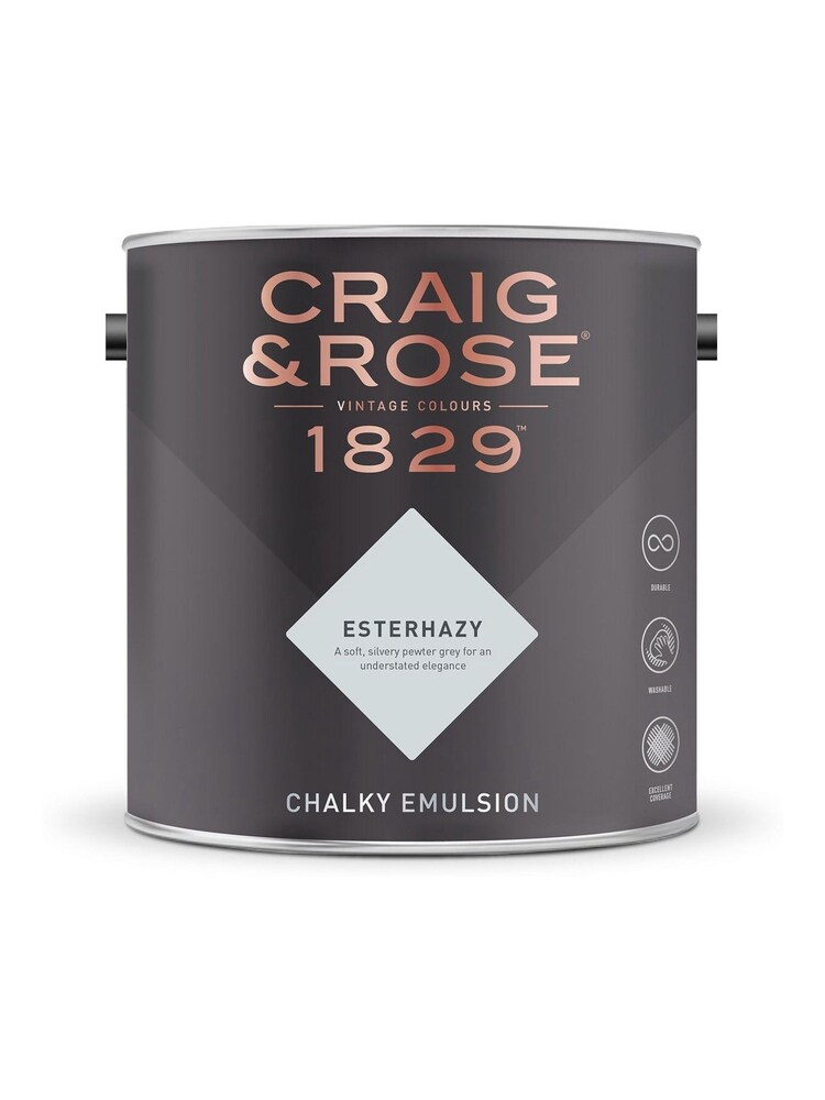 Craig & Rose Pewter Grey Chalky Emulsion Esterhazy Paint - Image 2 of 2