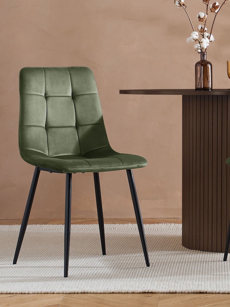Birlea Olive Axel Fabric Dining Chairs - Image 1 of 7 Birlea Olive Axel Fabric Dining Chairs - Image 1 of 7