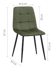 Birlea Olive Axel Fabric Dining Chairs - Image 4 of 7