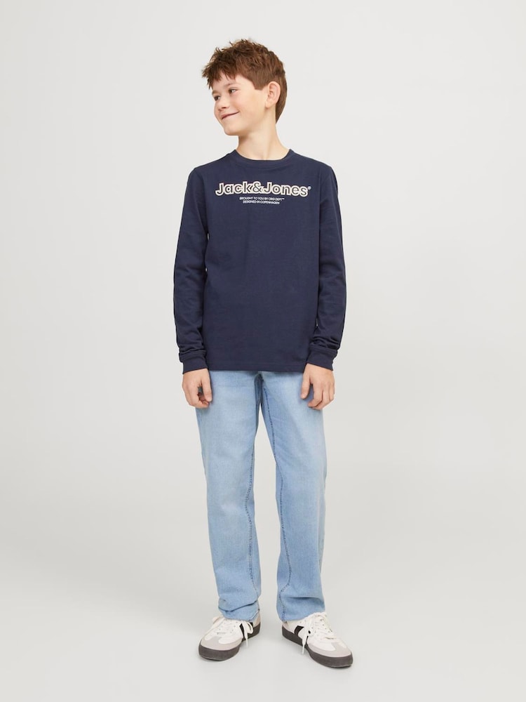 JACK & JONES Junior Light Blue Clark Regular Fit Jeans - Image 1 of 5