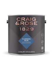 Craig & Rose Blue Chalky Emulsion Flanders Blue Paint - Image 2 of 2