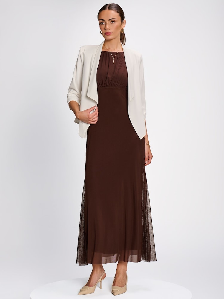 Ақ - Jolie Moi Draped Open Collar Blazer - 6суретінің 1 суреті