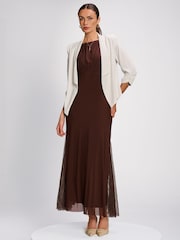 Ақ - Jolie Moi Draped Open Collar Blazer - 6суретінің 2 суреті