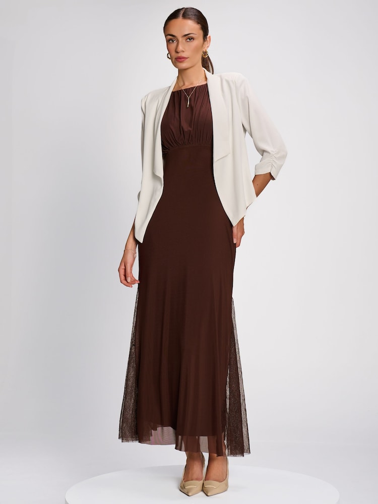 Ақ - Jolie Moi Draped Open Collar Blazer - 6суретінің 2 суреті