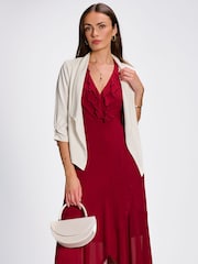 Ақ - Jolie Moi Draped Open Collar Blazer - 6суретінің 4 суреті