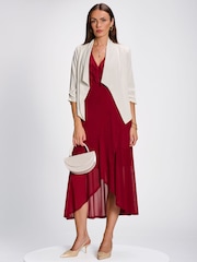 Ақ - Jolie Moi Draped Open Collar Blazer - 6суретінің 5 суреті