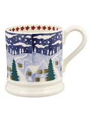 Emma Bridgewater Cream Christmas Icons Winter Village 1/2 Pint Mug - Image 1 of 3