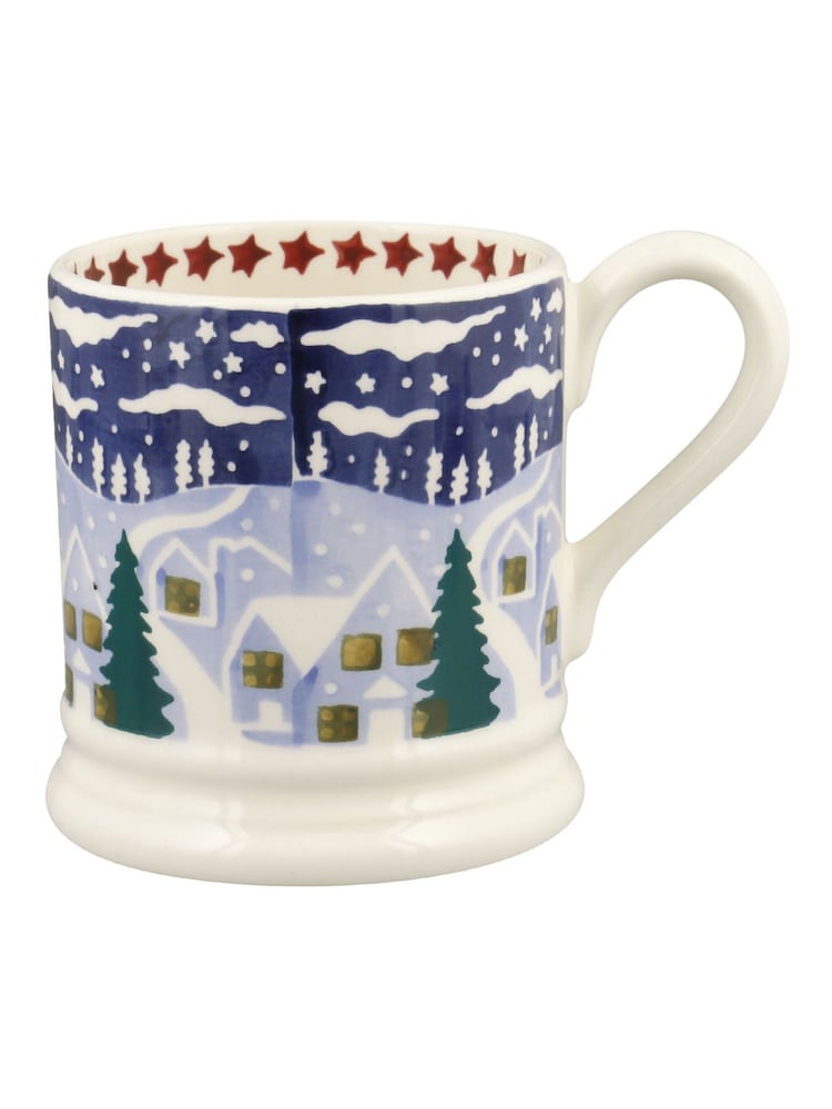 Emma Bridgewater Cream Christmas Icons Winter Village 1/2 Pint Mug - Image 1 of 3 Emma Bridgewater Cream Christmas Icons Winter Village 1/2 Pint Mug - Image 1 of 3