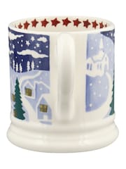 Emma Bridgewater Cream Christmas Icons Winter Village 1/2 Pint Mug - Image 2 of 3