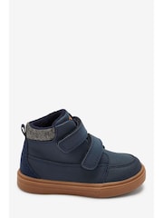 Marineblau - Warm gefütterte Stiefel mit Klettverschluss - Bild 1 von 1