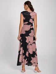 Jolie Moi Pink Multiway Neckline Mesh Maxi Dress - Image 2 of 6