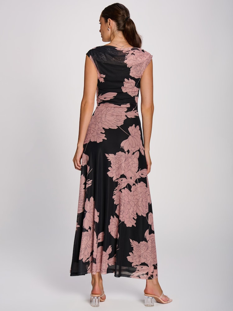 Jolie Moi Pink Multiway Neckline Mesh Maxi Dress - Image 2 of 6 Jolie Moi Pink Multiway Neckline Mesh Maxi Dress - Image 2 of 6