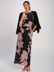 Jolie Moi Pink Multiway Neckline Mesh Maxi Dress - Image 4 of 6