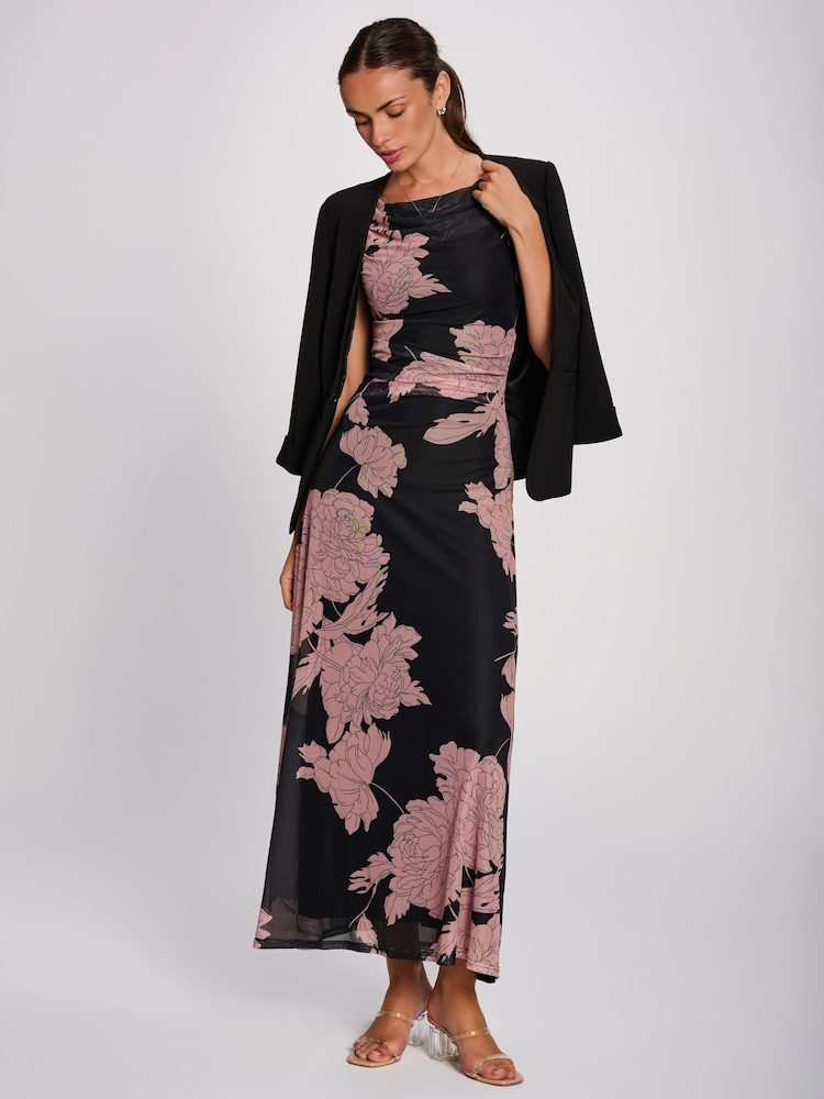 Jolie Moi Pink Multiway Neckline Mesh Maxi Dress - Image 6 of 6 Jolie Moi Pink Multiway Neckline Mesh Maxi Dress - Image 6 of 6