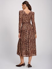 Brun - Jolie Moi Mesh Long Sleeve Pleated Maxi Dress - Image 2 de 6