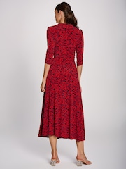 Rood - Jolie Moi Maxi-jurk van jersey met wikkelvoorkant - Afbeelding 2 van 6