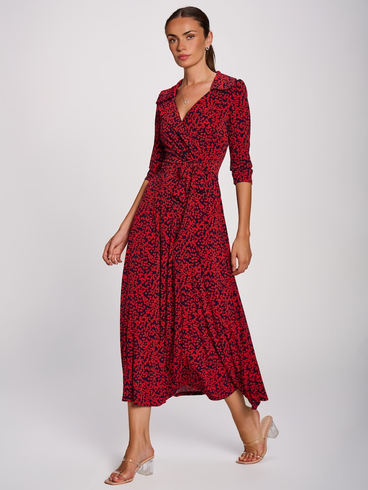 Rood - Jolie Moi Maxi-jurk van jersey met wikkelvoorkant - Afbeelding 6 van 6 Rood - Jolie Moi Maxi-jurk van jersey met wikkelvoorkant - Afbeelding 6 van 6