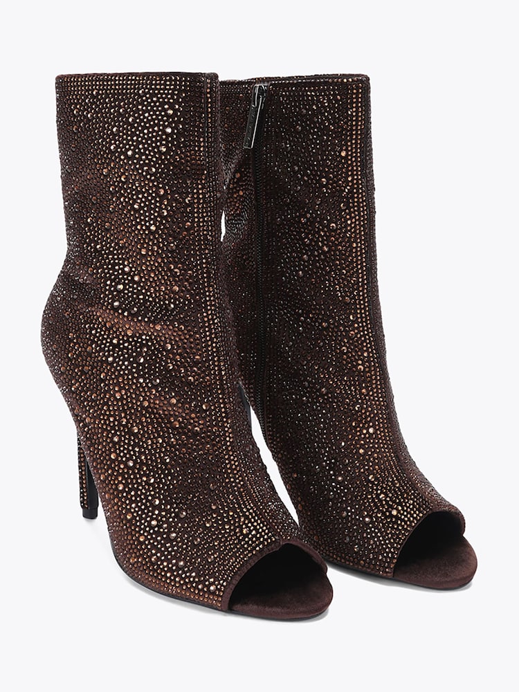 Καφετί - Carvela Candia Embellished Heeled Ankle Boots - Εικόνα 2 από 4 Καφετί - Carvela Candia Embellished Heeled Ankle Boots - Εικόνα 2 από 4