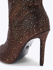 Καφετί - Carvela Candia Embellished Heeled Ankle Boots - Εικόνα 4 από 4
